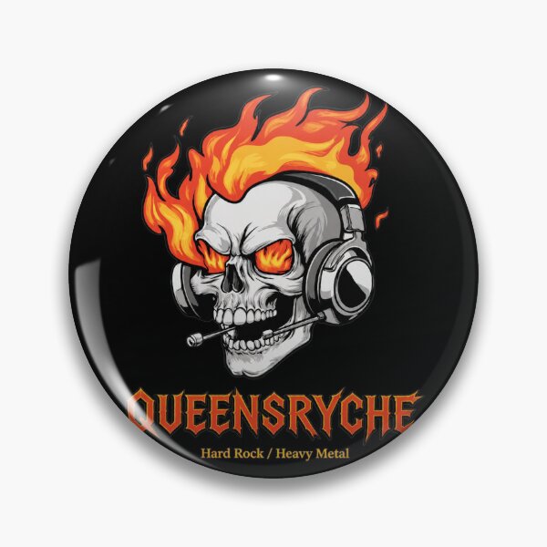 Item preview, QUEENSYRCHE Flaming Skull designed and sold by HeavHeadDsgn.