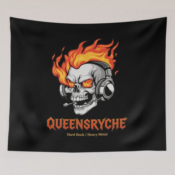 Item preview, QUEENSYRCHE Flaming Skull designed and sold by HeavHeadDsgn.