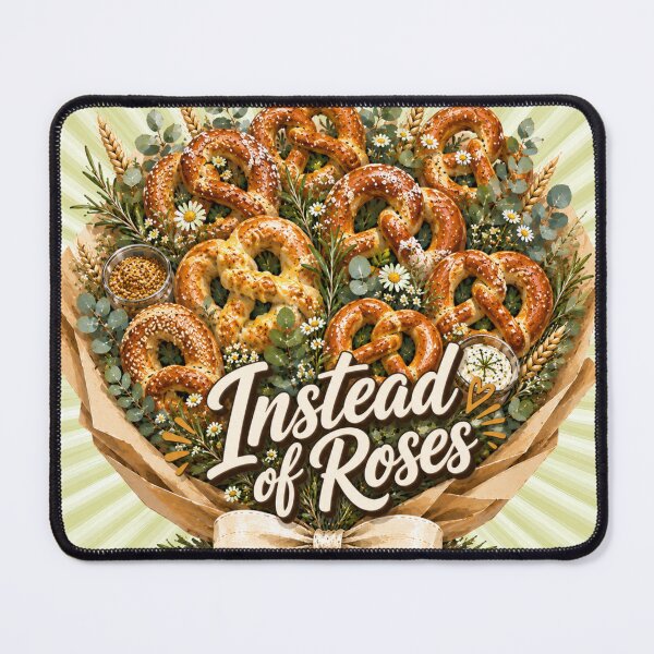 Item preview, Instead of Roses | Pretzel Bouquet Cute Bakery Illustration designed and sold by UUniqueIImprint.