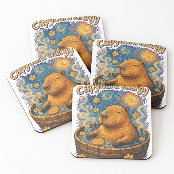 Item preview, Zero Stress Capybara Energy Van Gogh Style T-Shirt Design designed and sold by KIDEnia.