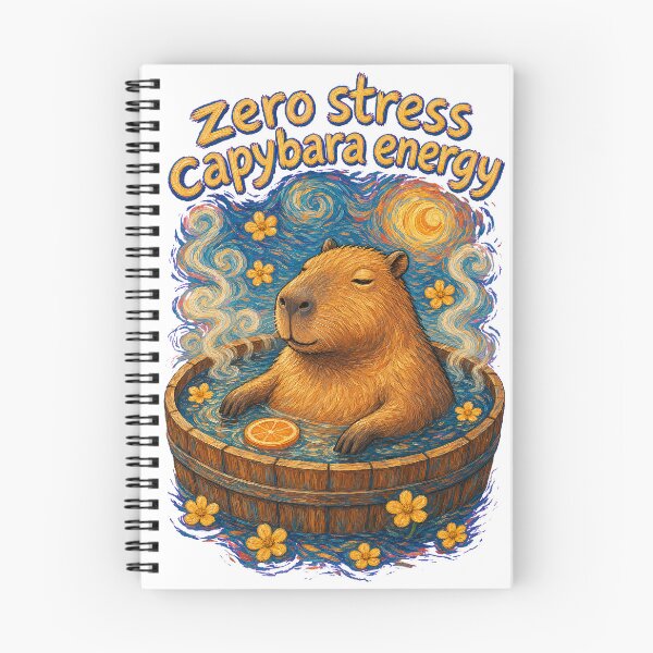 Item preview, Zero Stress Capybara Energy Van Gogh Style T-Shirt Design designed and sold by KIDEnia.