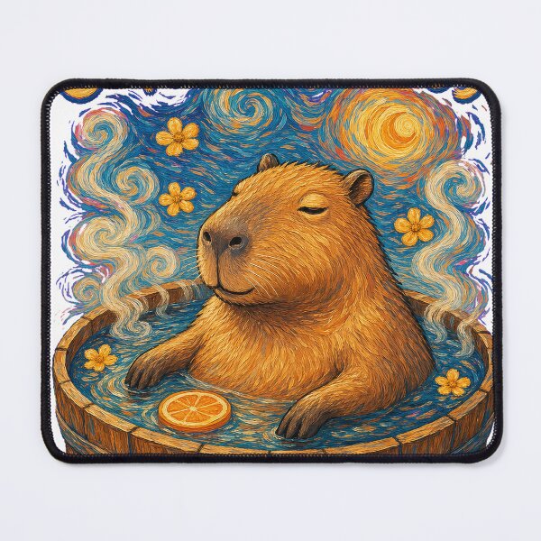 Item preview, Zero Stress Capybara Energy Van Gogh Style T-Shirt Design designed and sold by KIDEnia.