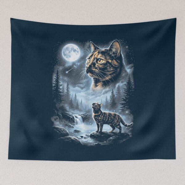 Item preview, Tortoiseshell Cat Howling At The Moon 90S Retro Vintage  designed and sold by MirGilliam.