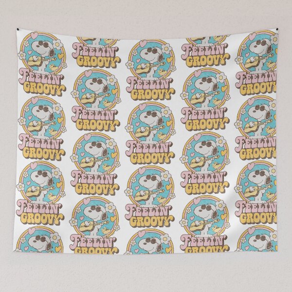 Item preview, Peanuts Feelin Groovy Retro Snoopy Guitar Vintage Art designed and sold by OnayDesignUK.