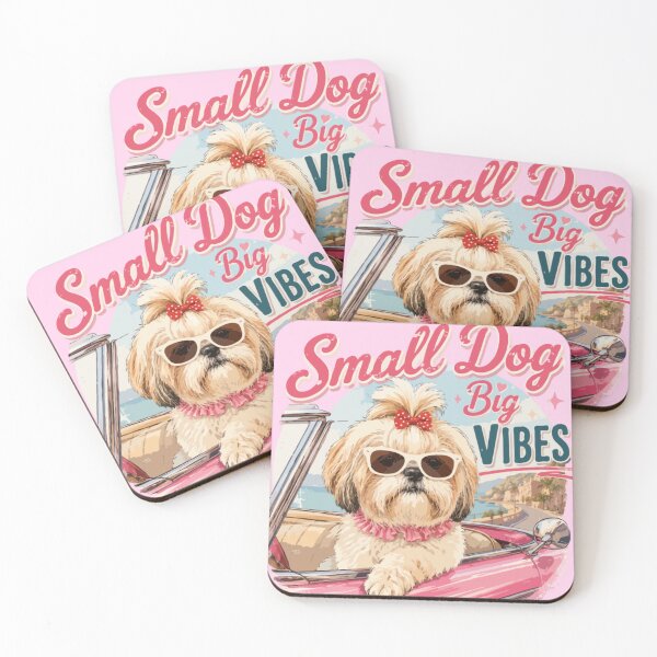 Item preview, Small Dog Big Vibes – Cute Shih Tzu Dog Lover Retro Car Design designed and sold by PawsAndPallette .