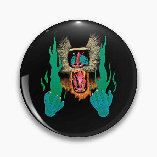 Item preview, Hiatus Kaiyote Mandrill Baboon Green Flames Artwork Poster designed and sold by BrookCrooks.