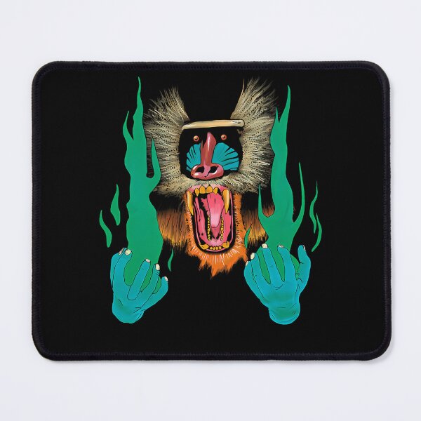Item preview, Hiatus Kaiyote Mandrill Baboon Green Flames Artwork Poster designed and sold by BrookCrooks.