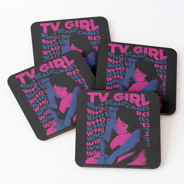 Item preview, Tv Girl Who Really Cares Pink Blue Indie Pop designed and sold by ElenorBashirian.