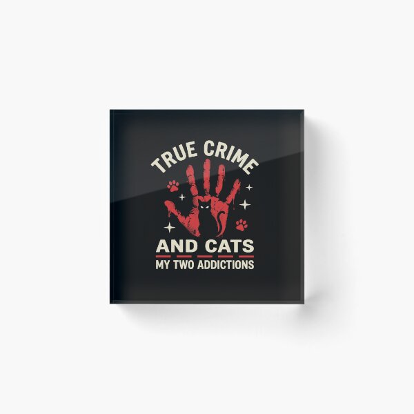 Item preview, True Crime and Cats My Two Addictions Retro Poster Design designed and sold by AdyKurniawan.