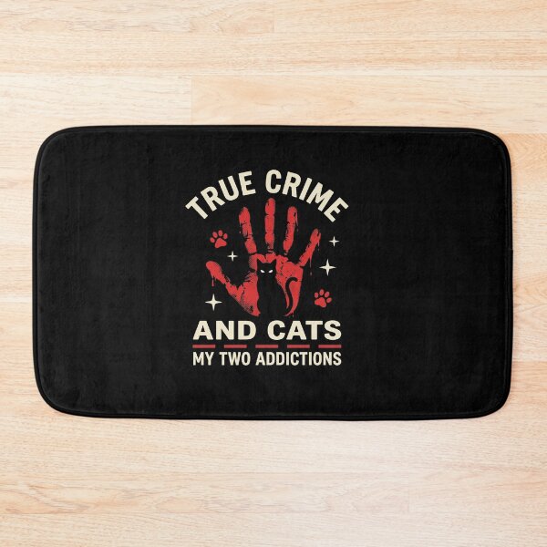 Item preview, True Crime and Cats My Two Addictions Retro Poster Design designed and sold by AdyKurniawan.