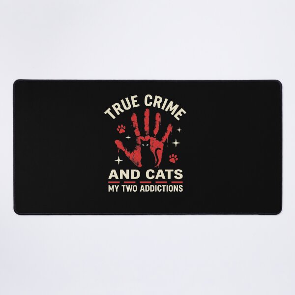 Item preview, True Crime and Cats My Two Addictions Retro Poster Design designed and sold by AdyKurniawan.