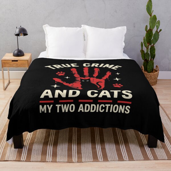 Item preview, True Crime and Cats My Two Addictions Retro Poster Design designed and sold by AdyKurniawan.