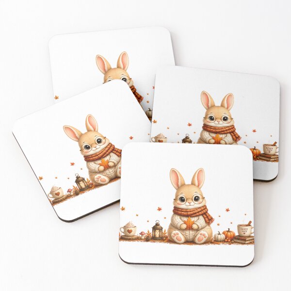 Item preview, Cozy Autumn Bunny Mug – Cute Fall Rabbit with Coffee & Pumpkins designed and sold by HO•Designs.