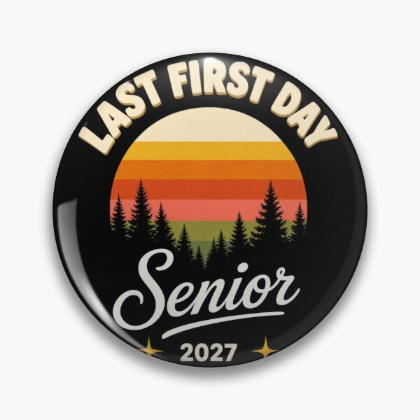 Item preview, Senior 2027 Last First Day Retro Sunset Pine Tree designed and sold by Zizo-DR44.