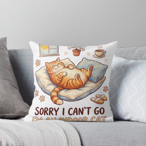 Item preview, Sorry I Can't Go I'm An Indoor Cat Funny Lazy Cat T-Shirt designed and sold by KIDEnia.