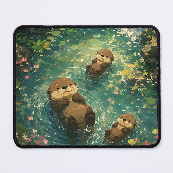 Item preview, Peaceful Otters Floating in a Woodland Stream designed and sold by Jaideep Walia.