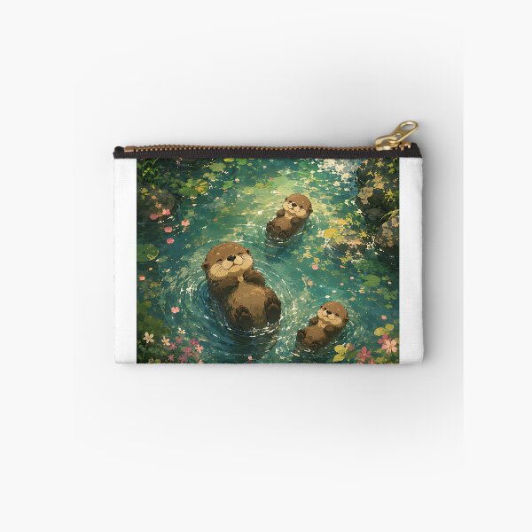 Item preview, Peaceful Otters Floating in a Woodland Stream designed and sold by Jaideep Walia.