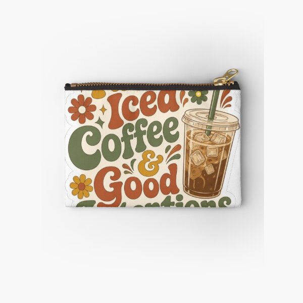 Item preview, Fueled By Iced Coffee & Good Intentions - Retro 70s Typography designed and sold by OverthoughtStudio.