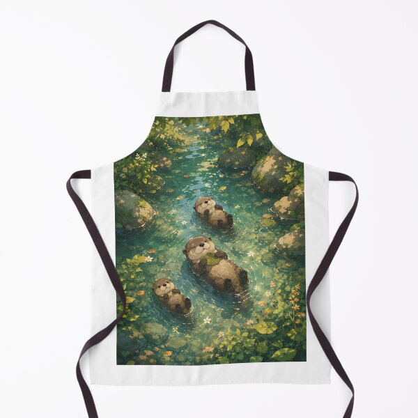 Item preview, Happy Otter Family Floating with Lily Leaf designed and sold by Jaideep Walia.
