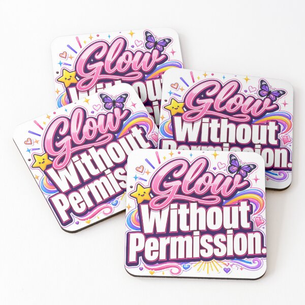 Item preview, Glow Without Permission. Bold Feminine Motivational Quote Typography Aesthetic Sticker. Cute Pink Girl Power Design designed and sold by Aarvya Fashion Club ( A.F.C ).