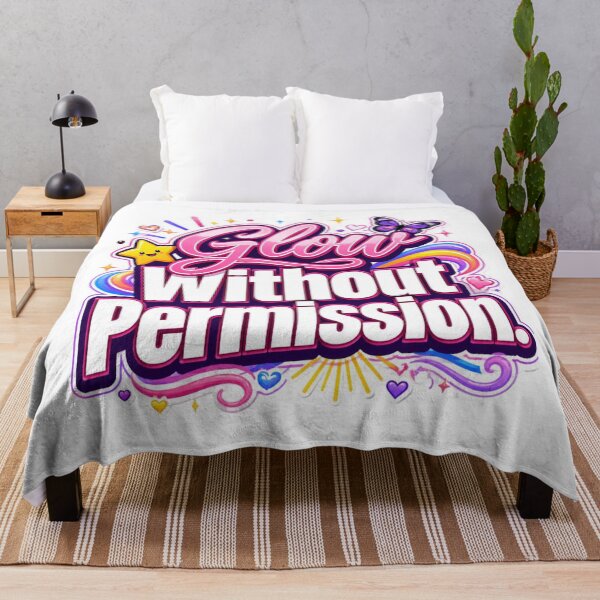 Item preview, Glow Without Permission. Bold Feminine Motivational Quote Typography Aesthetic Sticker. Cute Pink Girl Power Design designed and sold by Aarvya Fashion Club ( A.F.C ).