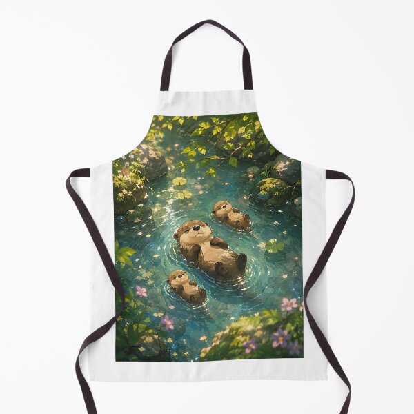 Item preview, Cute Otter Family Floating in Forest River designed and sold by Jaideep Walia.