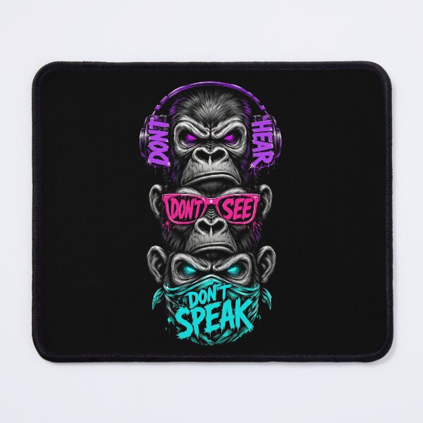 Item preview, Neon Three Wise Gorillas Hear No See No Speak No Evil Urban Art designed and sold by Vermanartist.