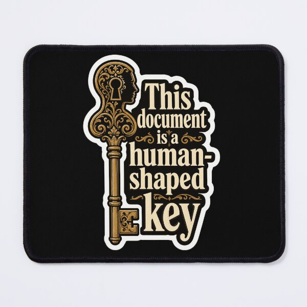 Item preview, This Document Is a Human-Shaped Key Ornate Key Quote designed and sold by ColeLaniTrading.