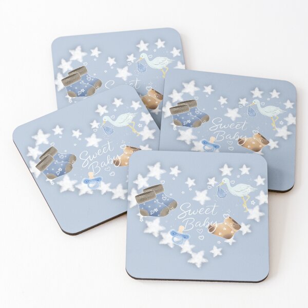 Item preview, Baby Blue Nursery Stars, Storks & Moon Seamless Pattern designed and sold by socreatively.