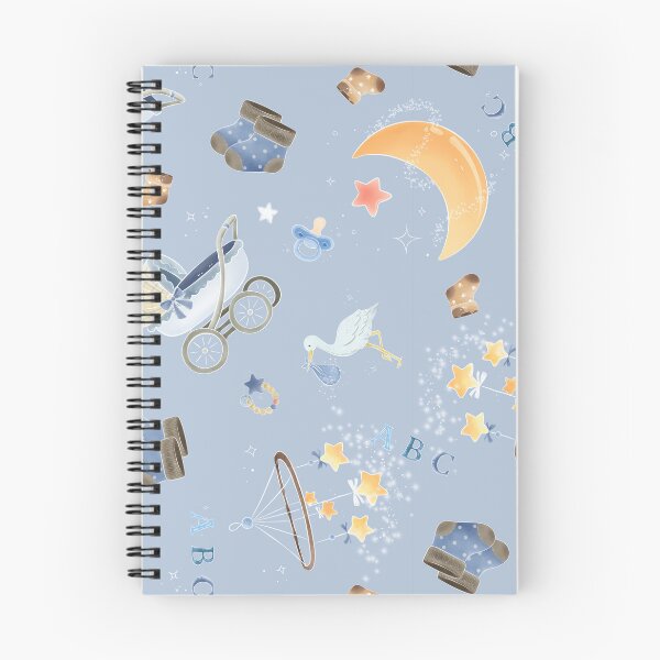 Item preview, Baby Blue Nursery Stars, Storks & Moon Seamless Pattern designed and sold by socreatively.