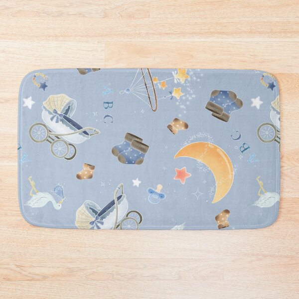 Item preview, Baby Blue Nursery Stars, Storks & Moon Seamless Pattern designed and sold by socreatively.