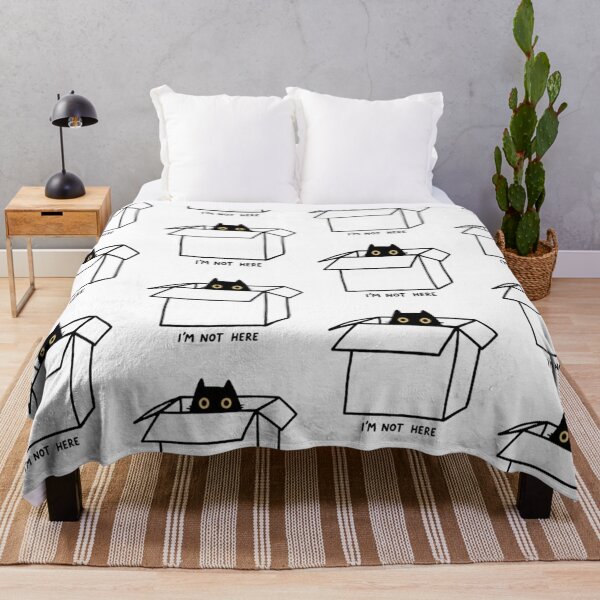 Item preview, Cute Black Cat Hiding In Box I'm Not Here designed and sold by Uniquely Worlds.