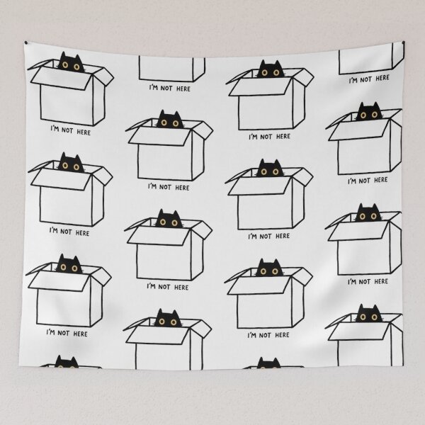 Item preview, Cute Black Cat Hiding In Box I'm Not Here designed and sold by Uniquely Worlds.