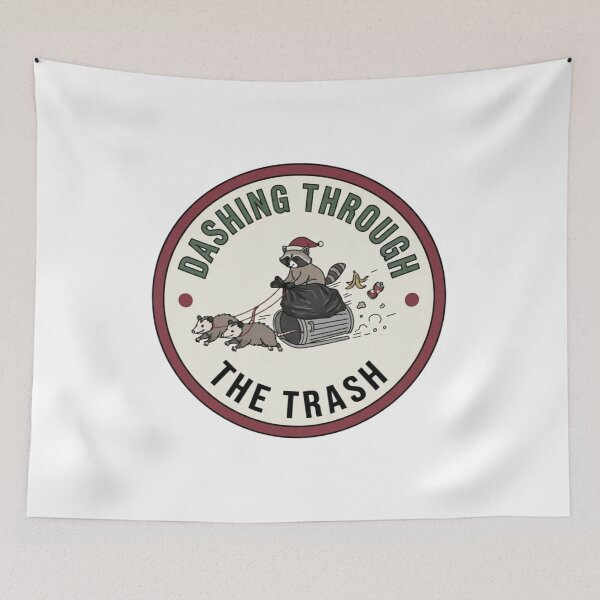 Item preview, Dashing Through the Trash Funny Raccoon Christmas designed and sold by LuloCreative.