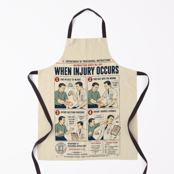 Item preview, When Injury Occurs – Retro Instructional Humor designed and sold by MythPrint Studio.