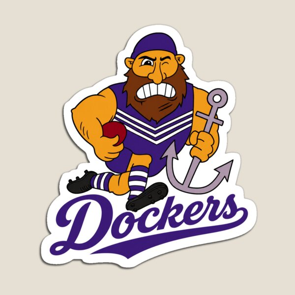 Artikelvorschau, Zeichnung des Maskottchens des Fremantle Dockers Football Club (AFL) entworfen und verkauft von Luke Foran Sports Art.