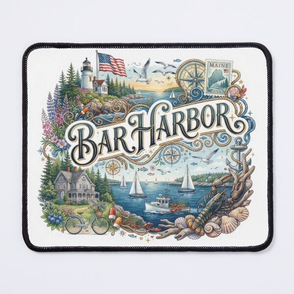 Item preview, Bar Harbor Maine Coastal Travel Sticker designed and sold by Imaginarium of Chaos falcon88 .