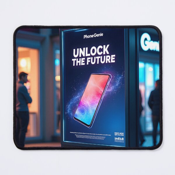 Item preview, Unlock The Future Smart Touch Poster: Neon Particle Tech Canvas designed and sold by Creative-RE.