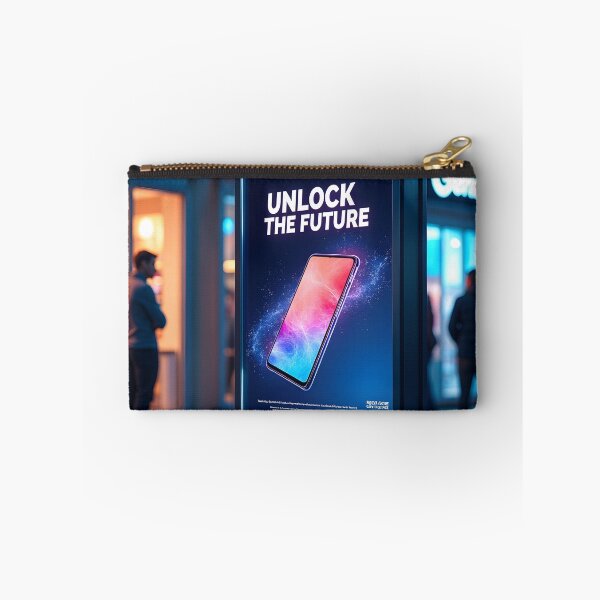 Item preview, Unlock The Future Smart Touch Poster: Neon Particle Tech Canvas designed and sold by Creative-RE.