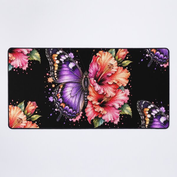 Item preview, Hibiscus Double Butterfly Watercolor Illustration designed and sold by ColorSplash123.