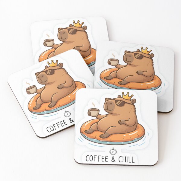 Item preview, Cute Capybara Chilling on Float with Coffee - Funny Animal Summer Vibes designed and sold by maykgg.