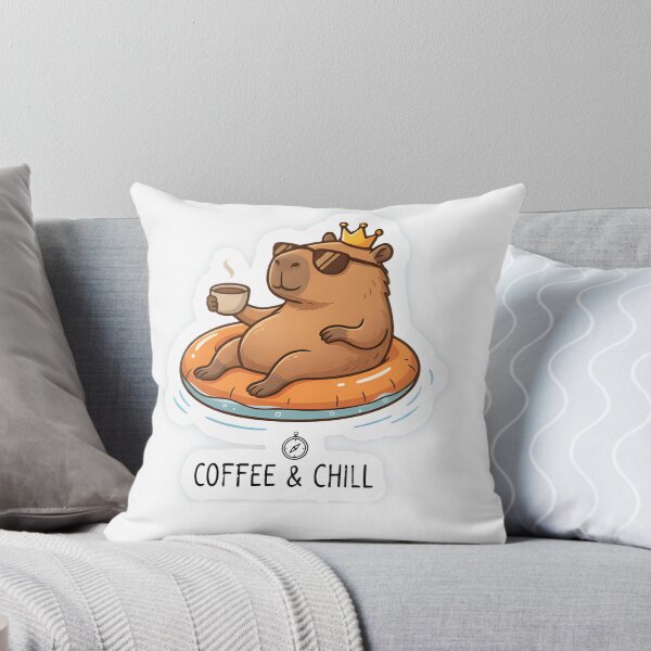 Item preview, Cute Capybara Chilling on Float with Coffee - Funny Animal Summer Vibes designed and sold by maykgg.