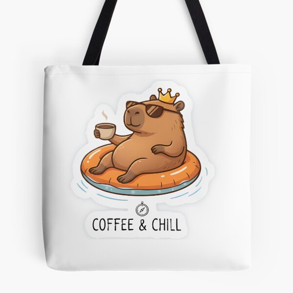 Item preview, Cute Capybara Chilling on Float with Coffee - Funny Animal Summer Vibes designed and sold by maykgg.