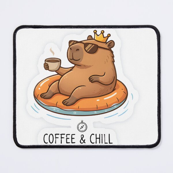 Item preview, Cute Capybara Chilling on Float with Coffee - Funny Animal Summer Vibes designed and sold by maykgg.