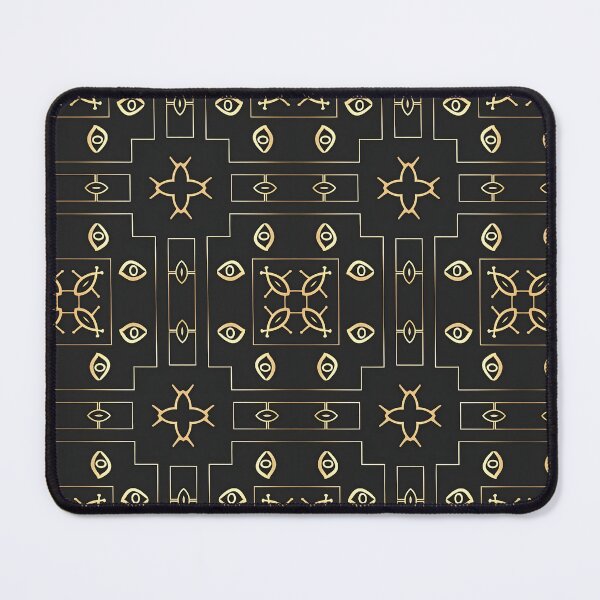 Item preview, Antique Gold Eye Motif on Black designed and sold by Pattern Fusion Creations.