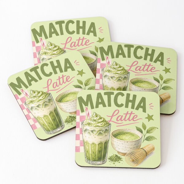 Item preview, Matcha Latte | Trendy Japanese Green Tea Café Illustration designed and sold by UUniqueIImprint.