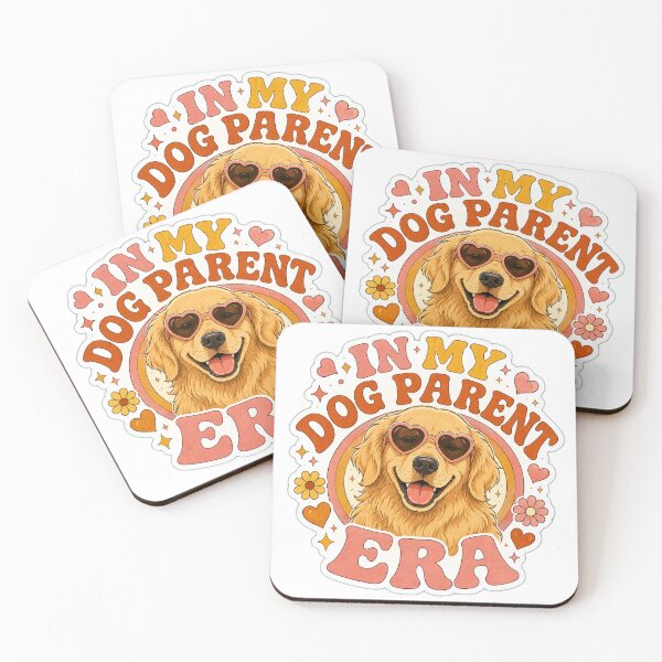 Item preview, In My Dog Parent Era Golden Retriever Sticker - Retro Groovy Pet Decal designed and sold by VIBECANVASSHOP .