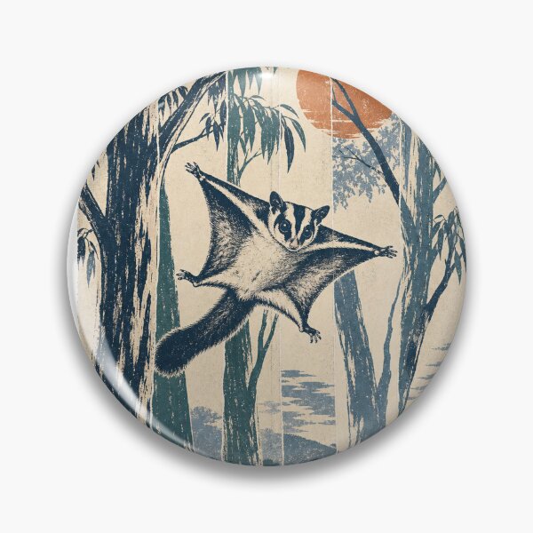 Item preview, Sugar Glider in the Eucalyptus Trees Wild Animal Nature Illustration designed and sold by VisualArtsOasis.