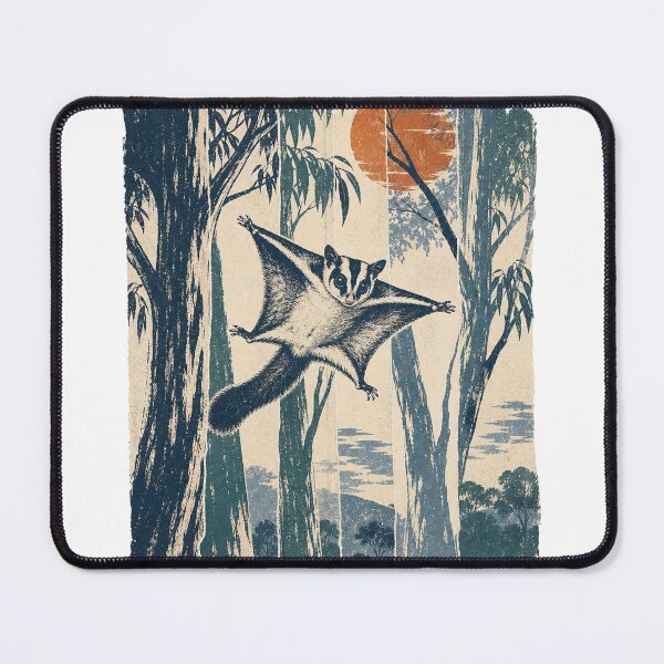 Item preview, Sugar Glider in the Eucalyptus Trees Wild Animal Nature Illustration designed and sold by VisualArtsOasis.