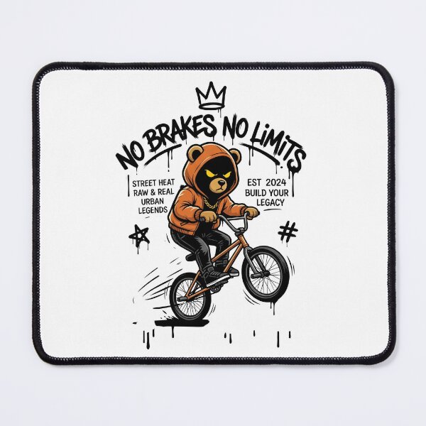 Item preview, Cute Street Bear Riding BMX Bike Urban Cartoon Design designed and sold by StickerNestYou.